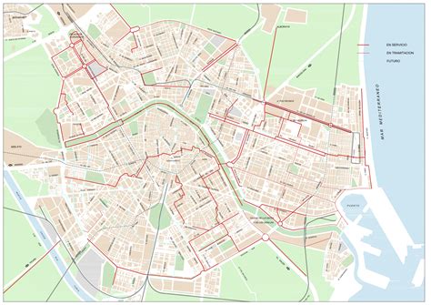 mapa carril bici valencia|Plano de carril bici en Valencia